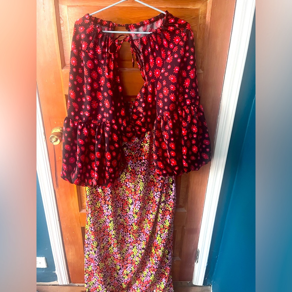 ASOS mixed print maxi dress